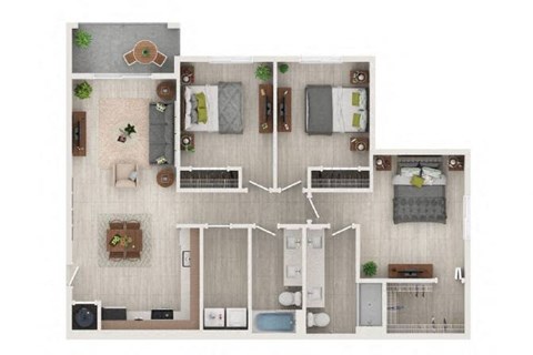 a floor plan of a house with a bedroom and a living room